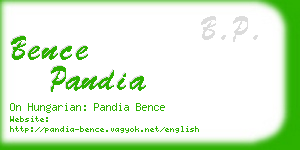 bence pandia business card